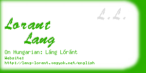 lorant lang business card