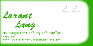 lorant lang business card